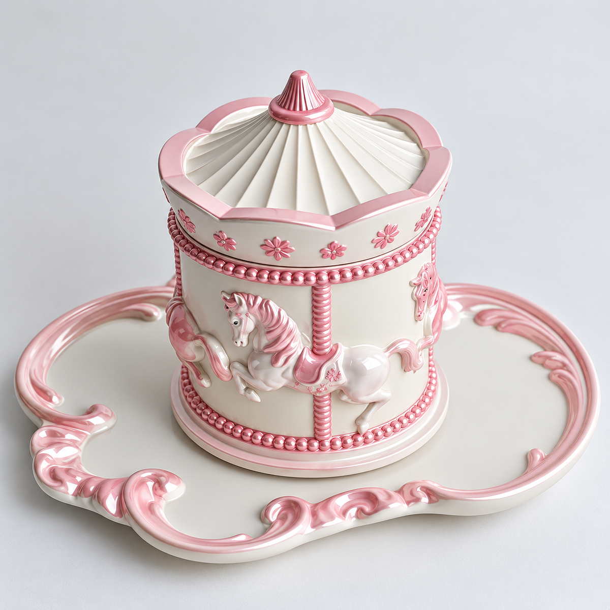 Carousel Jar & Vintage Tray