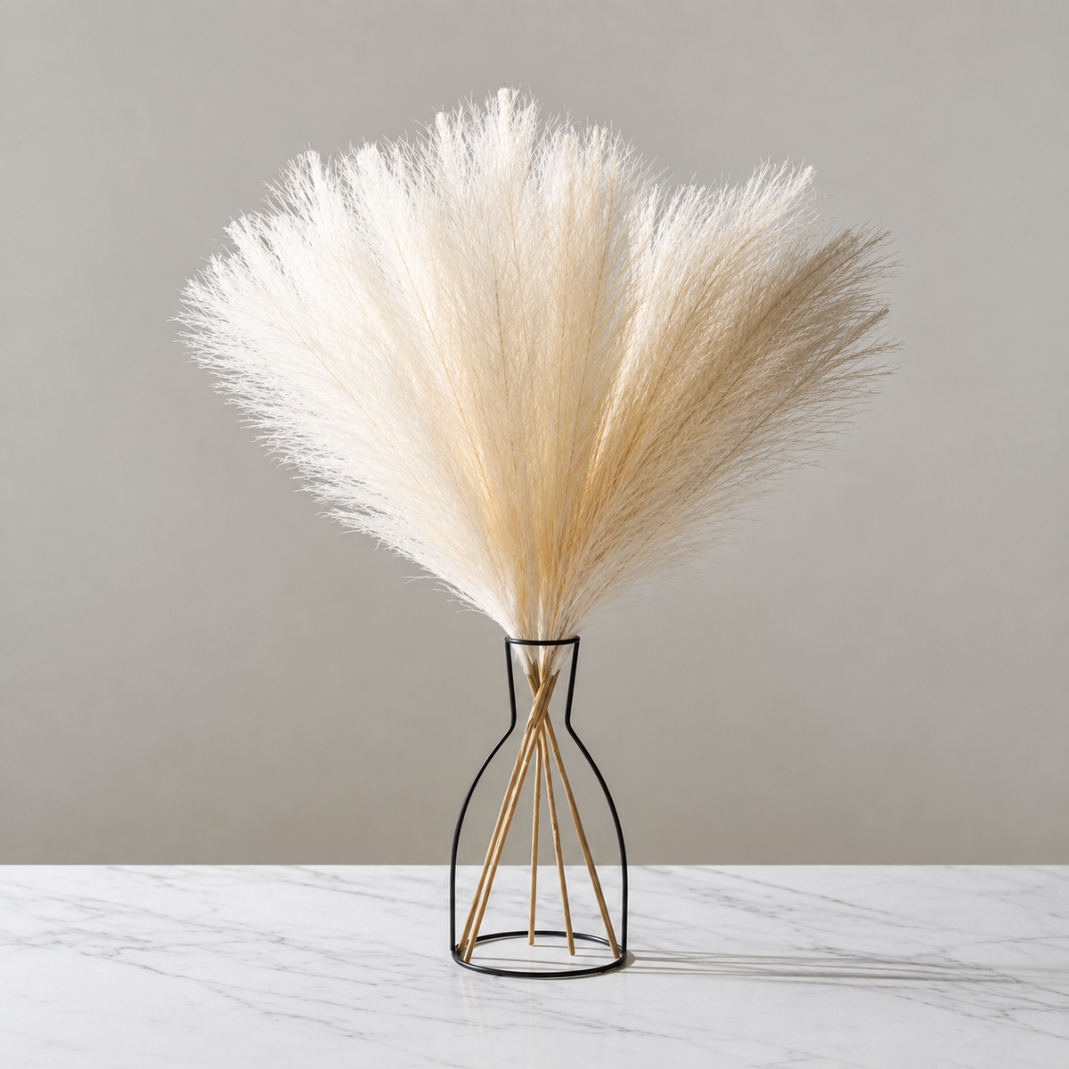 5 Beige Pampas Faux Grass