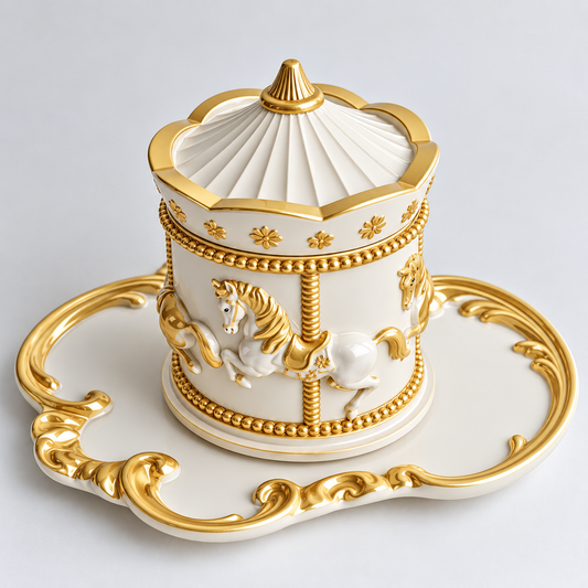 Carousel Jar & Vintage Tray